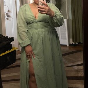 Dress which can be for a wedding or an event.